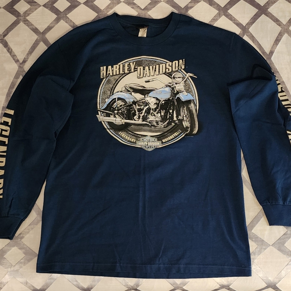 Men's Harley-Davidson T-shirt,  long sleeve,  dark blue, size L